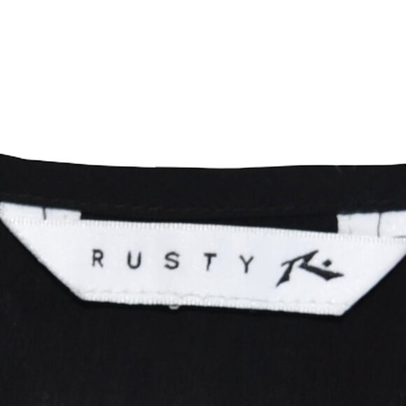 Rusty Black Satin Slip Dress Fits XS-S Adjustable Straps Minimal Surf Beachwear - Picture 6 of 8